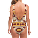 Tribal Southwestern Navajo Pattern Print One Piece Swimsuit