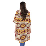 Tribal Southwestern Navajo Pattern Print Open Front Beach Cover Up