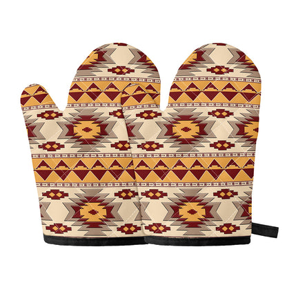 Tribal Southwestern Navajo Pattern Print Oven Mitts