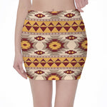 Tribal Southwestern Navajo Pattern Print Pencil Mini Skirt