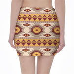 Tribal Southwestern Navajo Pattern Print Pencil Mini Skirt