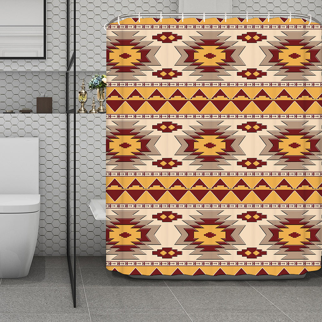 Tribal Southwestern Navajo Pattern Print Polyester Shower Curtain