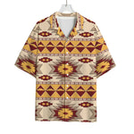 Tribal Southwestern Navajo Pattern Print Rayon Hawaiian Shirt