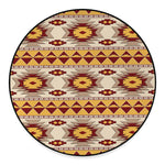 Tribal Southwestern Navajo Pattern Print Round Floor Mat