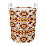 Tribal Southwestern Navajo Pattern Print Round Laundry Basket