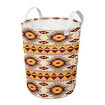 Tribal Southwestern Navajo Pattern Print Round Laundry Basket