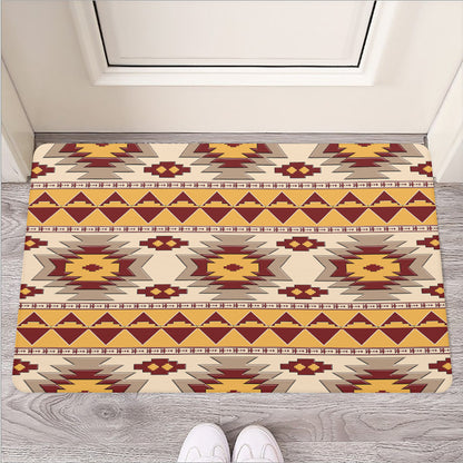 Tribal Southwestern Navajo Pattern Print Rubber Doormat