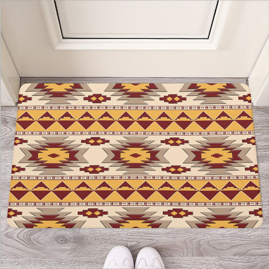 Tribal Southwestern Navajo Pattern Print Rubber Doormat