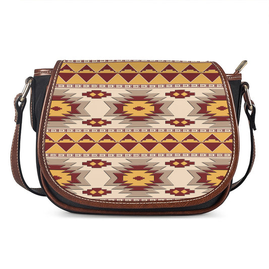 Tribal Southwestern Navajo Pattern Print Saddle Bag