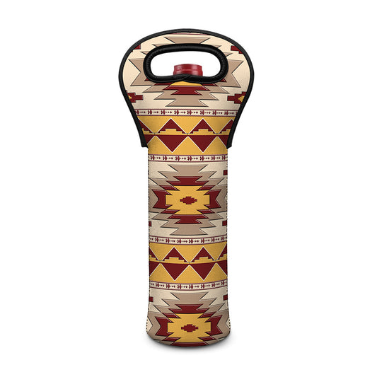 Tribal Southwestern Navajo Pattern Print Single Neoprene Wine Tote
