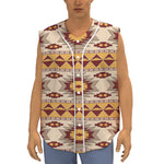 Tribal Southwestern Navajo Pattern Print Sleeveless Baseball Jersey