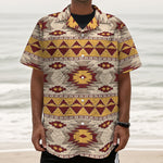 Tribal Southwestern Navajo Pattern Print Textured Short Sleeve Shirt