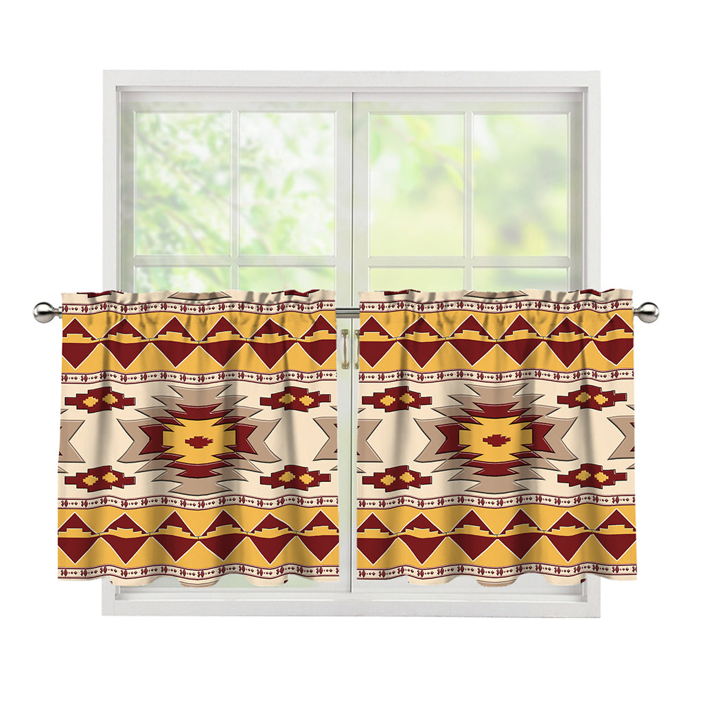 Tribal Southwestern Navajo Pattern Print Tier Curtains