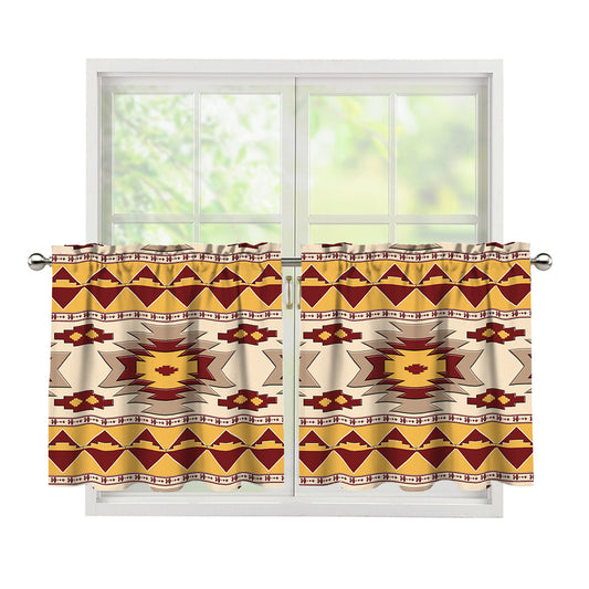Tribal Southwestern Navajo Pattern Print Tier Curtains