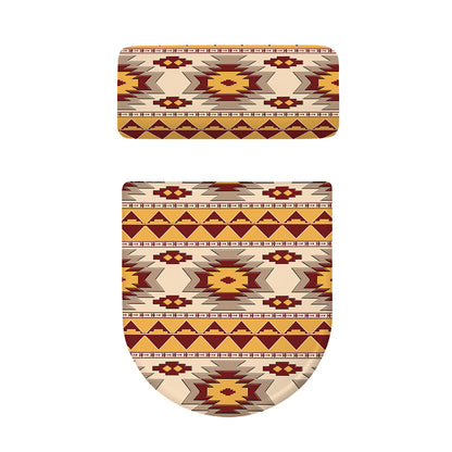 Tribal Southwestern Navajo Pattern Print Toilet Lid And Tank Cover Set