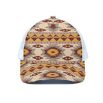 Tribal Southwestern Navajo Pattern Print White Mesh Trucker Cap