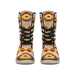 Tribal Southwestern Navajo Pattern Print Winter Boots