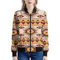 Tribal Southwestern Navajo Pattern Print Women's Bomber Jacket