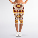 Tribal Southwestern Navajo Pattern Print Women's Capri Leggings