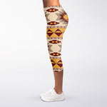 Tribal Southwestern Navajo Pattern Print Women's Capri Leggings