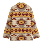 Tribal Southwestern Navajo Pattern Print Women's Cotton Blazer