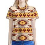 Tribal Southwestern Navajo Pattern Print Women's Polo Shirt