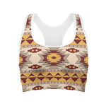 Tribal Southwestern Navajo Pattern Print Women's Sports Bra