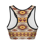 Tribal Southwestern Navajo Pattern Print Women's Sports Bra
