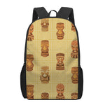 Tribal Tiki Mask Pattern Print 17 Inch Backpack