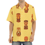 Tribal Tiki Mask Pattern Print Aloha Shirt