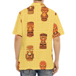 Tribal Tiki Mask Pattern Print Aloha Shirt