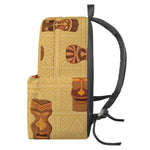 Tribal Tiki Mask Pattern Print Backpack