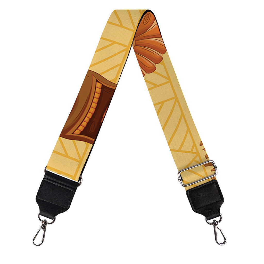 Tribal Tiki Mask Pattern Print Bag Strap