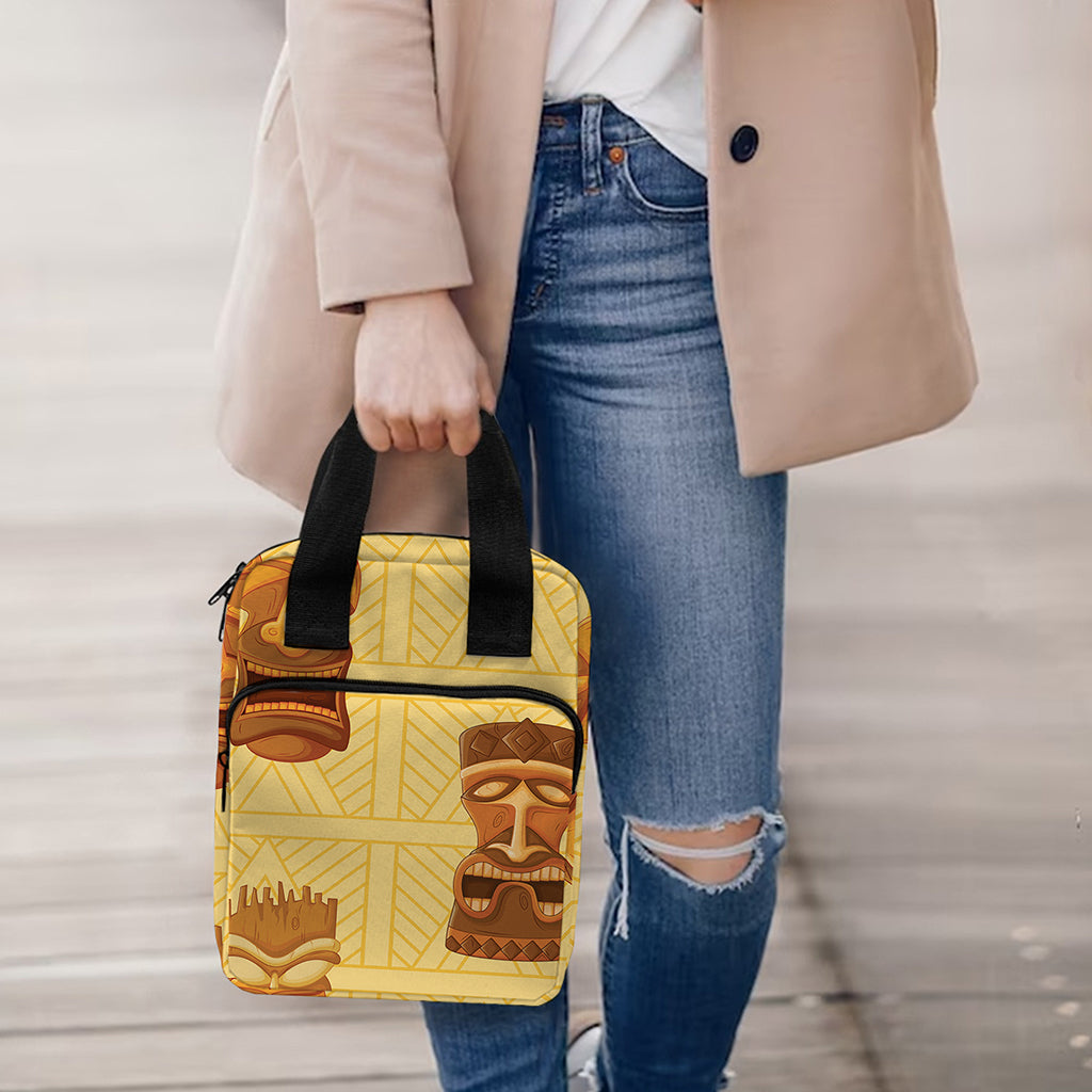 Tribal Tiki Mask Pattern Print Bible Tote Bag