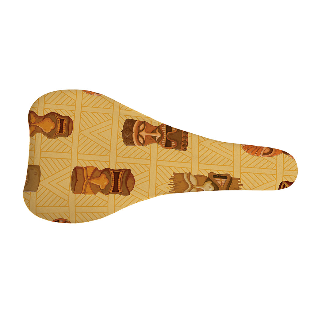 Tribal Tiki Mask Pattern Print Bicycle Seat Cover