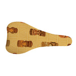 Tribal Tiki Mask Pattern Print Bicycle Seat Cover