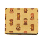 Tribal Tiki Mask Pattern Print Bifold Wallet