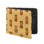 Tribal Tiki Mask Pattern Print Bifold Wallet