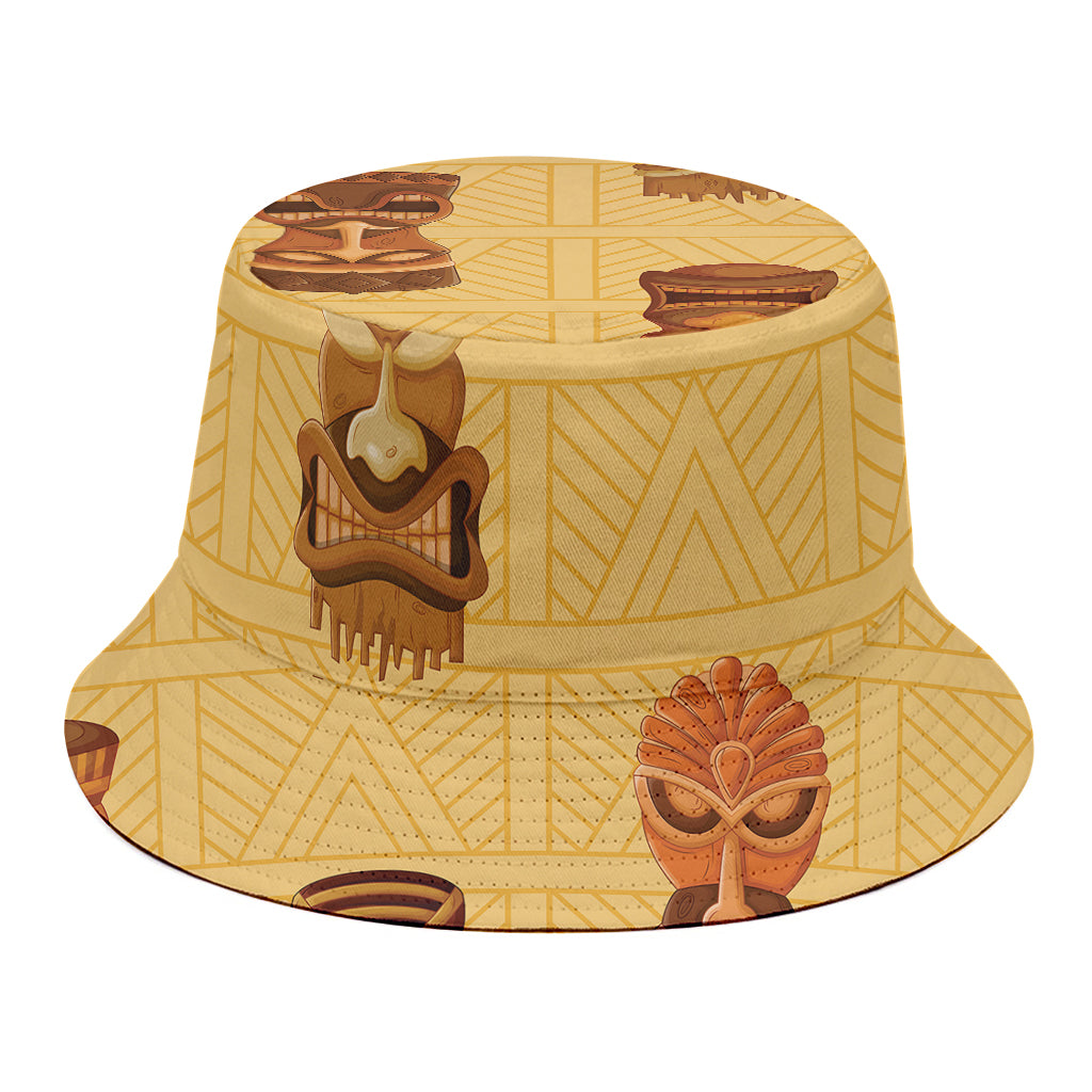 Tribal Tiki Mask Pattern Print Bucket Hat