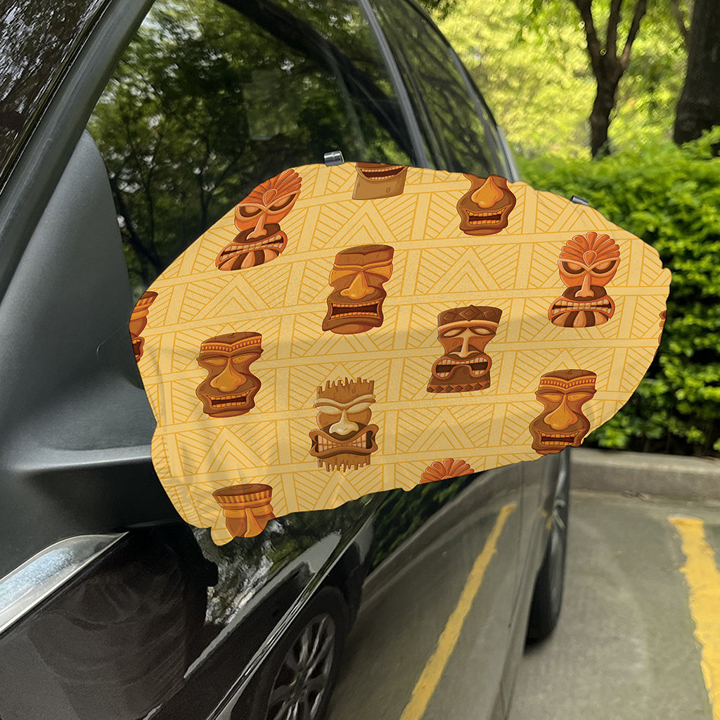 Tribal Tiki Mask Pattern Print Car Side Mirror Covers