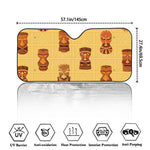 Tribal Tiki Mask Pattern Print Car Windshield Sun Shade