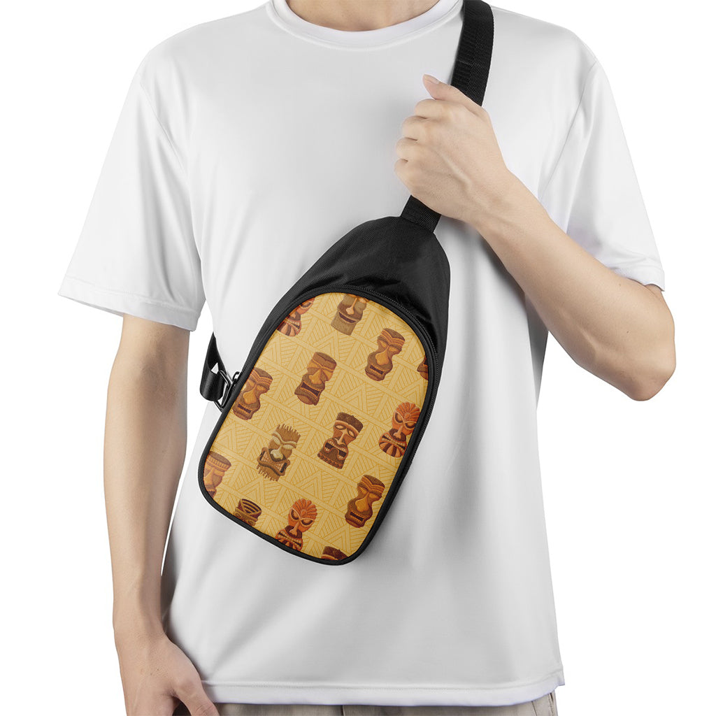 Tribal Tiki Mask Pattern Print Chest Bag