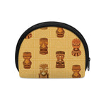 Tribal Tiki Mask Pattern Print Coin Purse