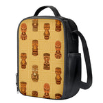 Tribal Tiki Mask Pattern Print Crossbody Lunch Bag