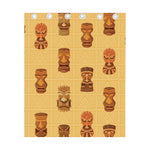 Tribal Tiki Mask Pattern Print Curtain