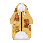 Tribal Tiki Mask Pattern Print Dog Zip Up Hoodie