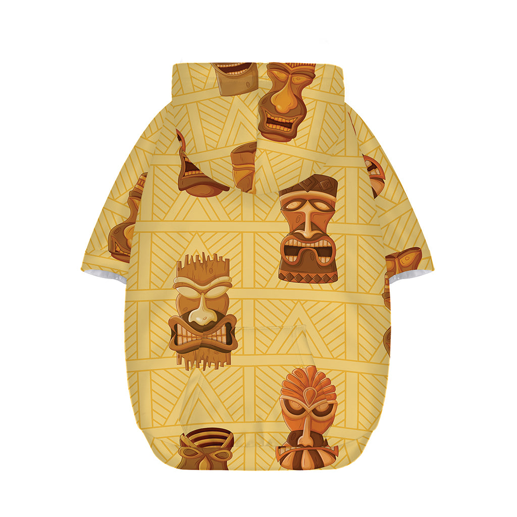 Tribal Tiki Mask Pattern Print Dog Zip Up Hoodie