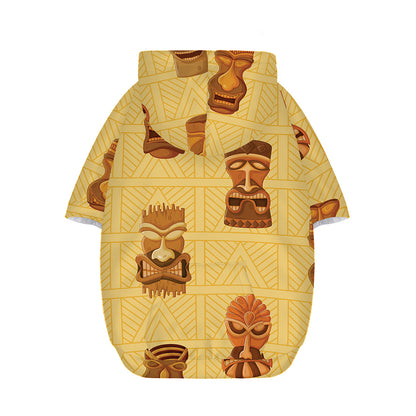 Tribal Tiki Mask Pattern Print Dog Zip Up Hoodie