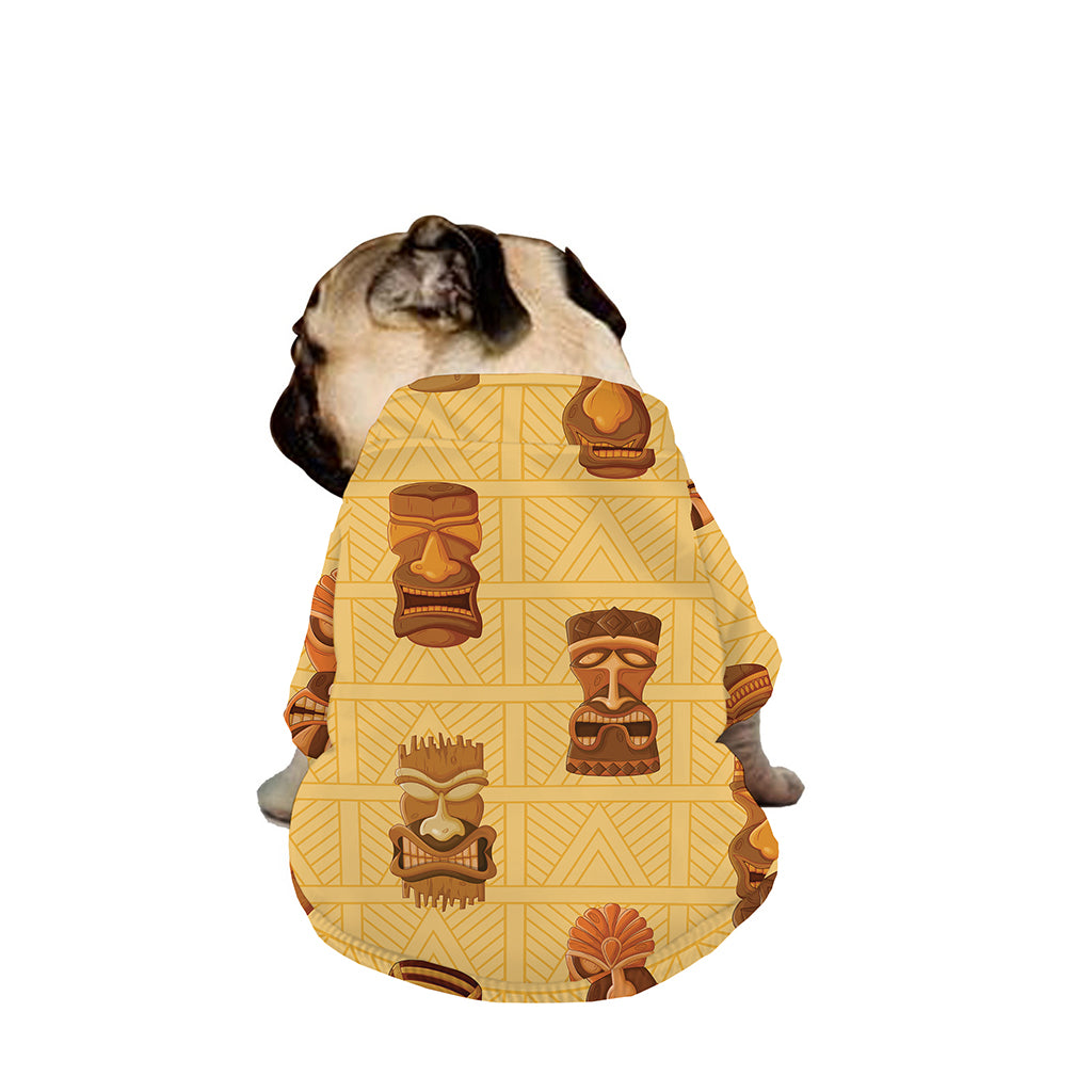Tribal Tiki Mask Pattern Print Dog Zip Up Jacket