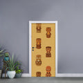 Tribal Tiki Mask Pattern Print Door Sticker